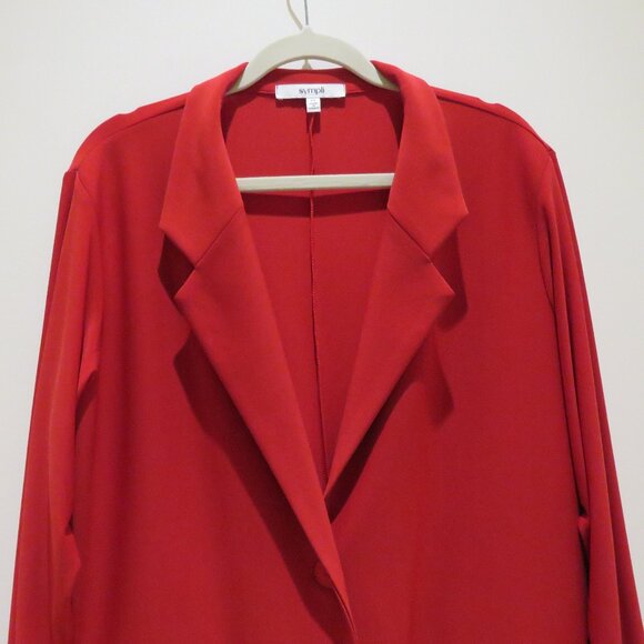 SYMPLI The Blazer in Red Stretch Jersey Lagenlook Comfort Travel Size US 12 NWT - Picture 3 of 12